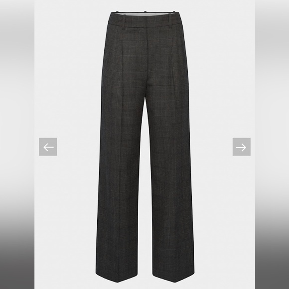 NWT Aritzia Effortless “(re)fined fabric” Sz 0 Gray/Black plaid - Picture 5 of 9